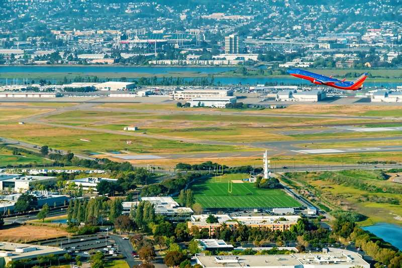Oakland Airport is located in Bay Farm Island, about 10 miles from downtown Oakland in the U.S.